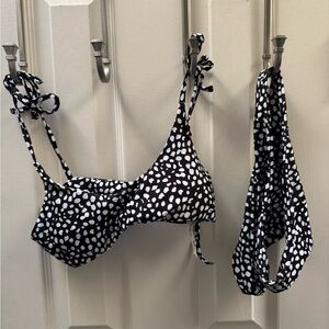 Black & White Polka Dot Bikini Top and Bottom - Women Intimates